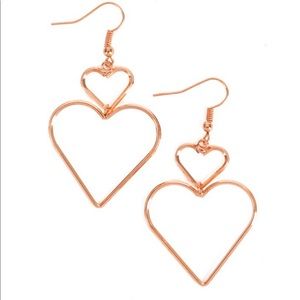 Paparazzi copper heart earrings